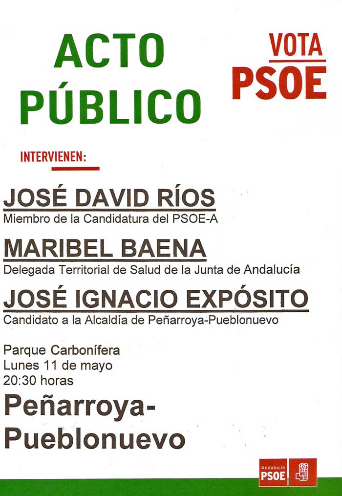Acto p�blico del PSOE de Pe�arroya-Pueblonuevo