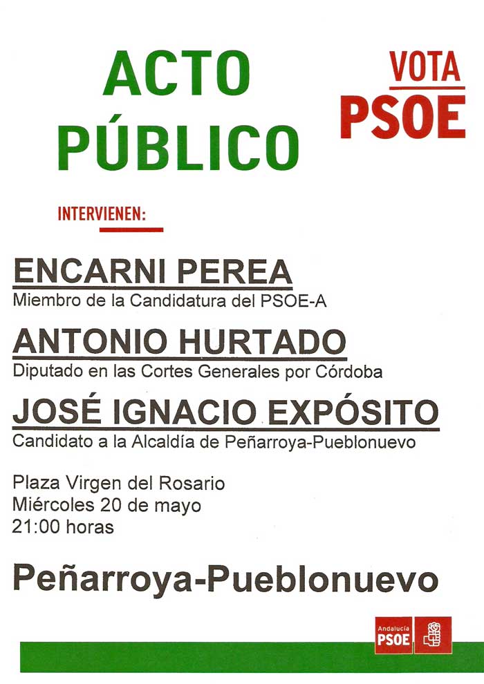 Acto p�blico del PSOE de Pe�arroya-Pueblonuevo