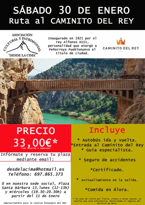 Ruta al Caminito del Rey el 30 de Enero de 2016