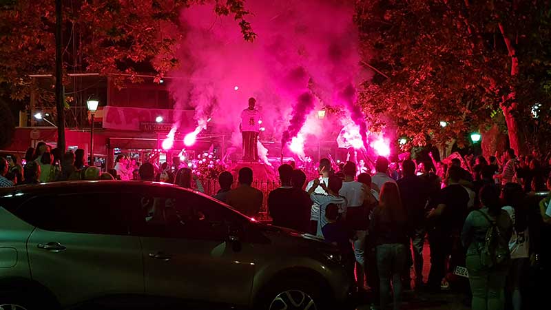 Celebraci�n aficionados del Real Madrid 