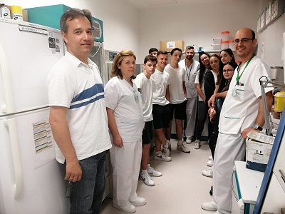 Visita al  laboratorio del Hospital Valle del Guadiato