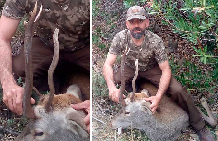 Pablo Mrquez junto al extrao ciervo. / P.M.