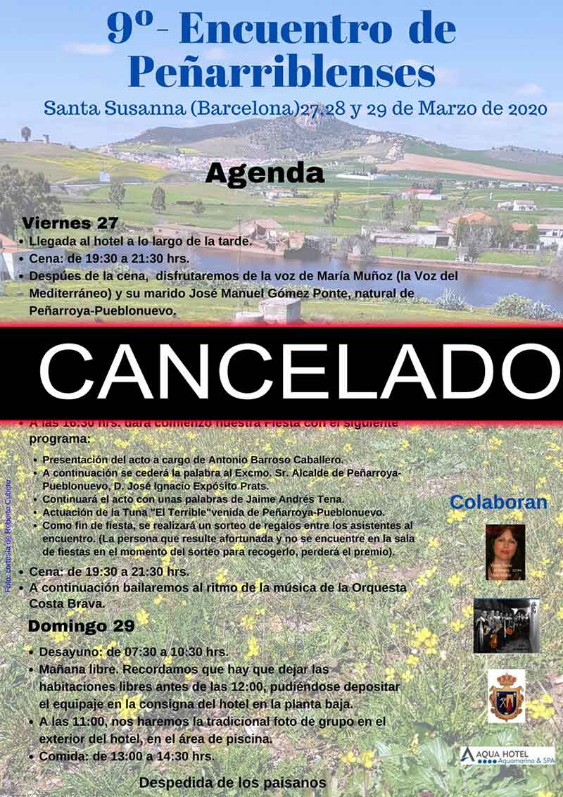 Cancelado el IX encuentro de Pearriblenses 