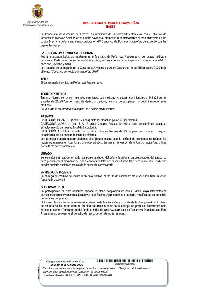 Concurso de postales navide�as 2020