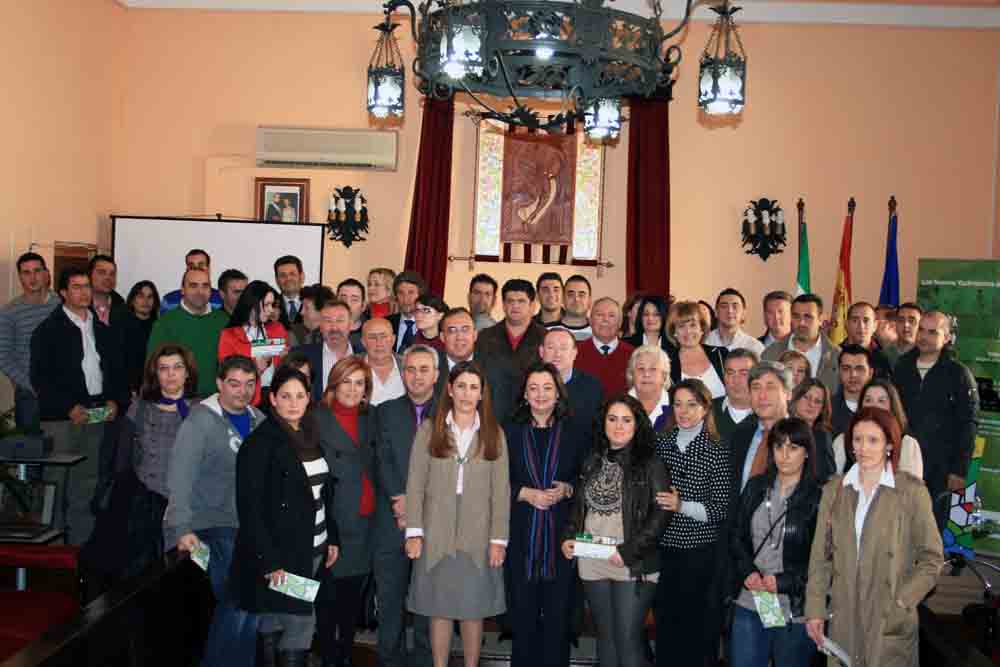 Moreno, alcaldes y los 43 emprendedores del Guadiato
