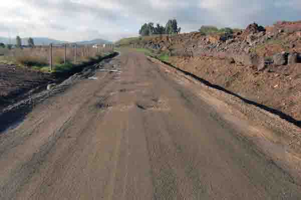 Mal estado del camino hacia la Estaci�n