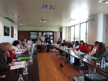 Los alcaldes de los municipios de la Mancomunidad Valle del Guadiato en El Cabril