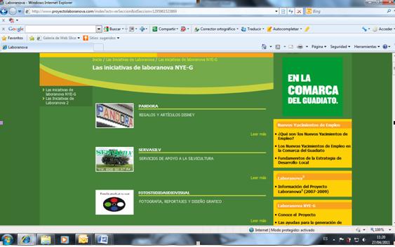 En Las iniciativas de Laboranova NYE-G se encuentran listados todos los negocios creados en el marco del proyecto