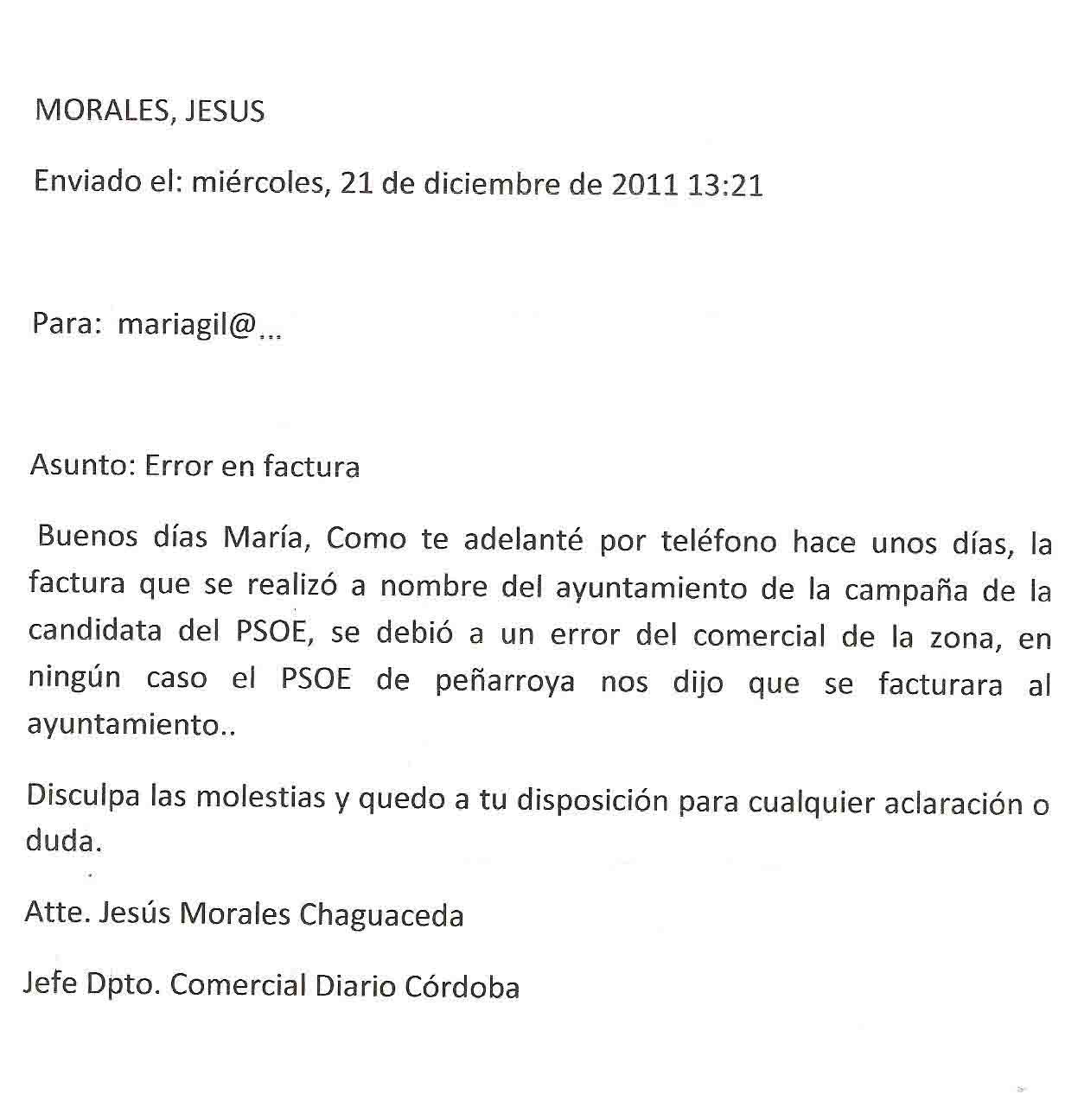 e-mail enviado por Diario C�rdoba a Mar�a Gil