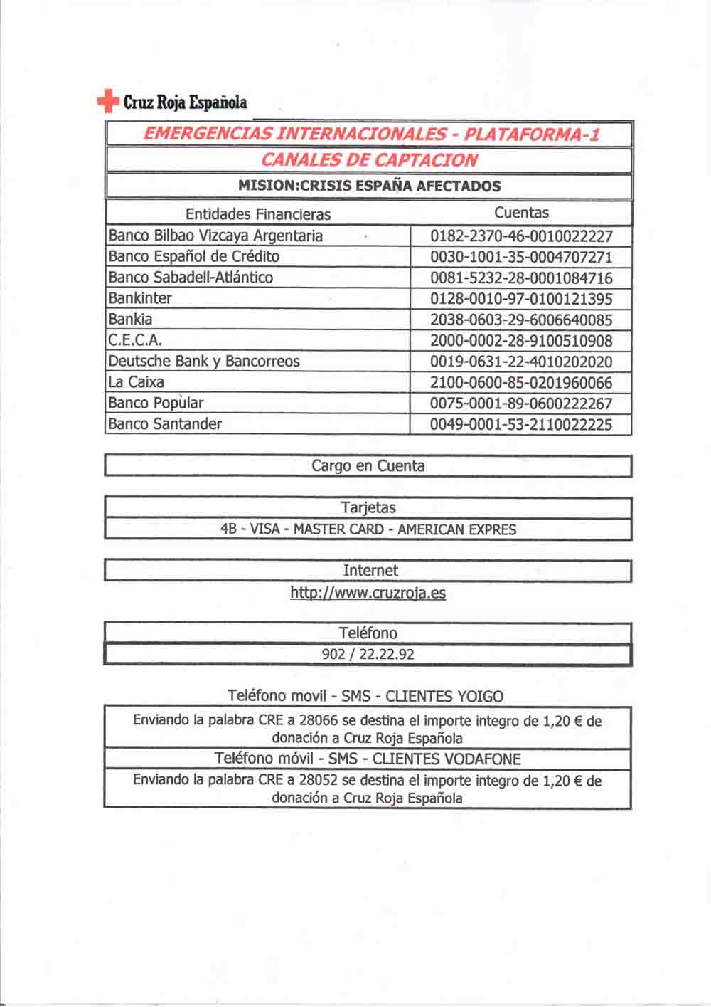  Llamamiento de Cruz Roja Espaola ante la crisis