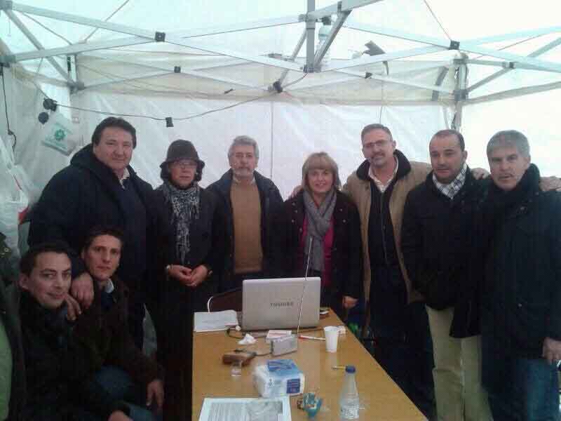 Acampados de Belmez ante la Subdelegacin