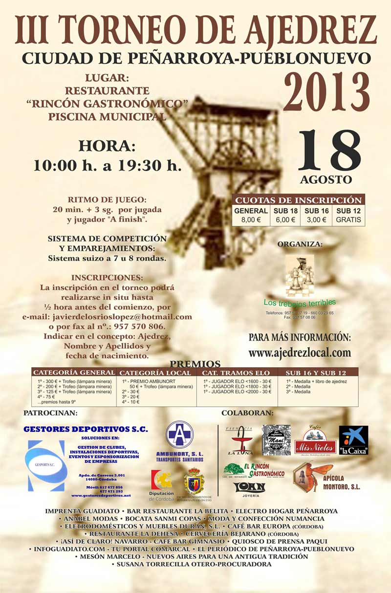 III Torneo de ajedrez ciudad de Pe�arroya