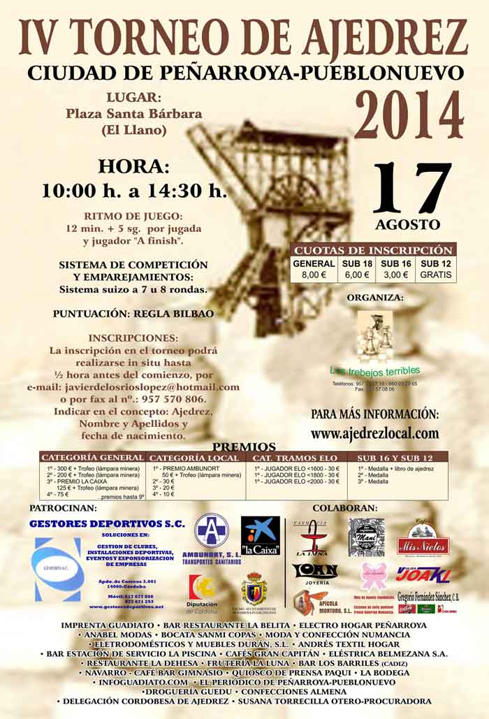IV Torneo de ajedrez ciudad de Pearroya
