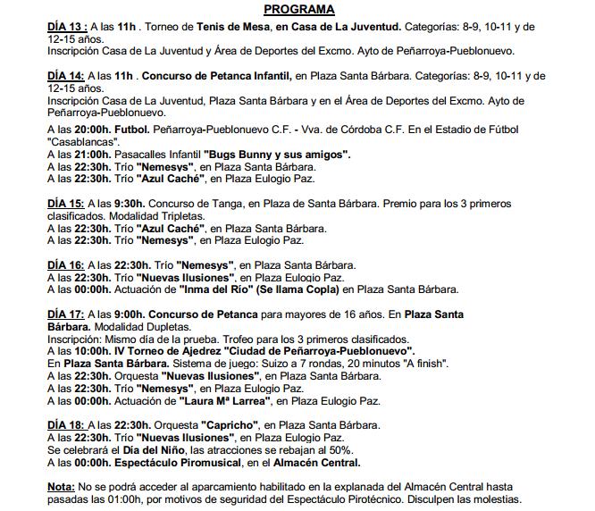 Programa de Feria 2014