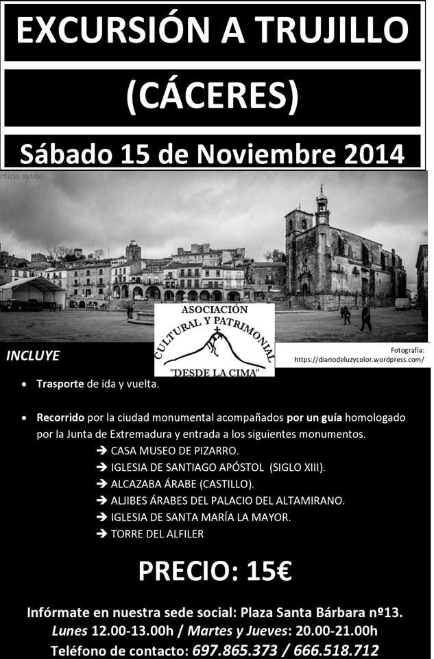 Excursi�n a Trujillo el 15 de noviembre